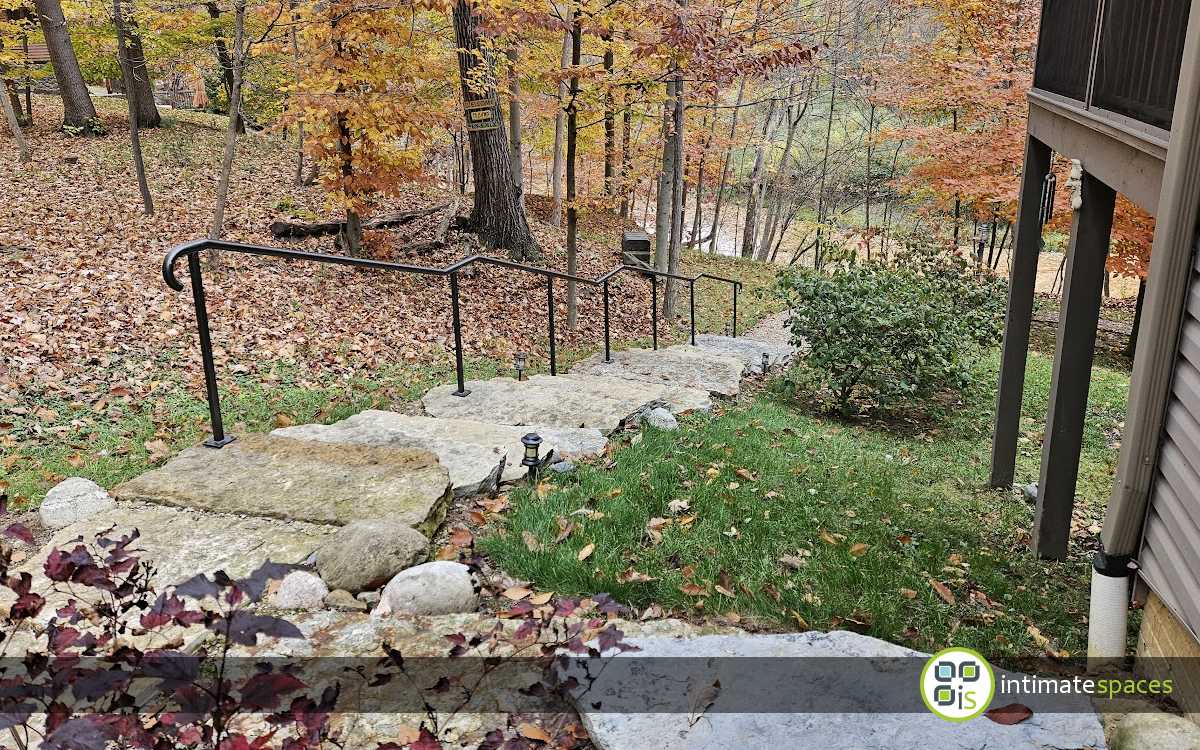 Outdoor Project: Stone walls, fire pit, dock, deck