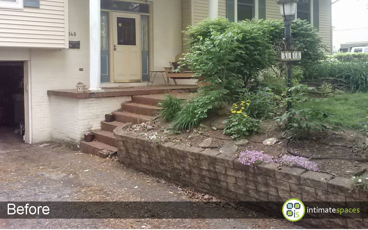 Outdoor Project: Entry curved steps, curb appeal, retaining walls