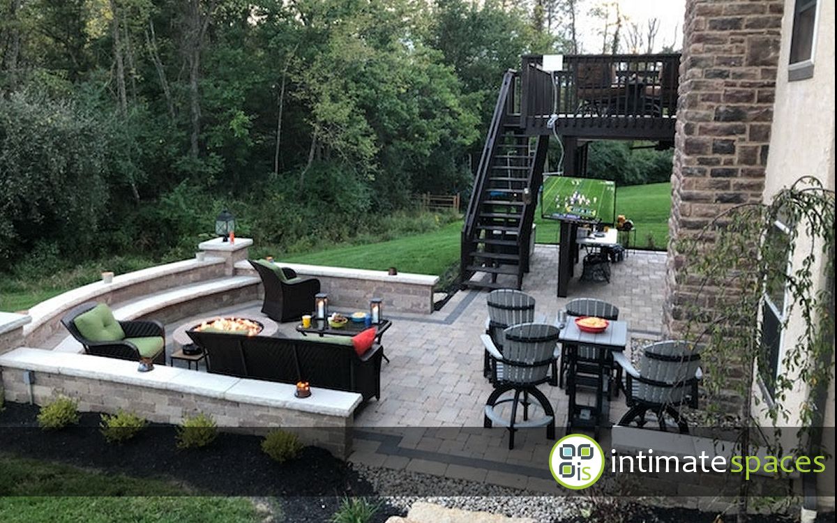 Outdoor Project: Patio, fire pit, deck, stone steps