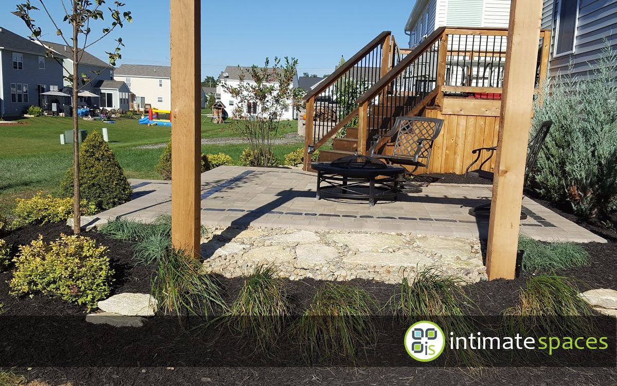 Outdoor Project: Patio, cedar deck, arbor. landscape