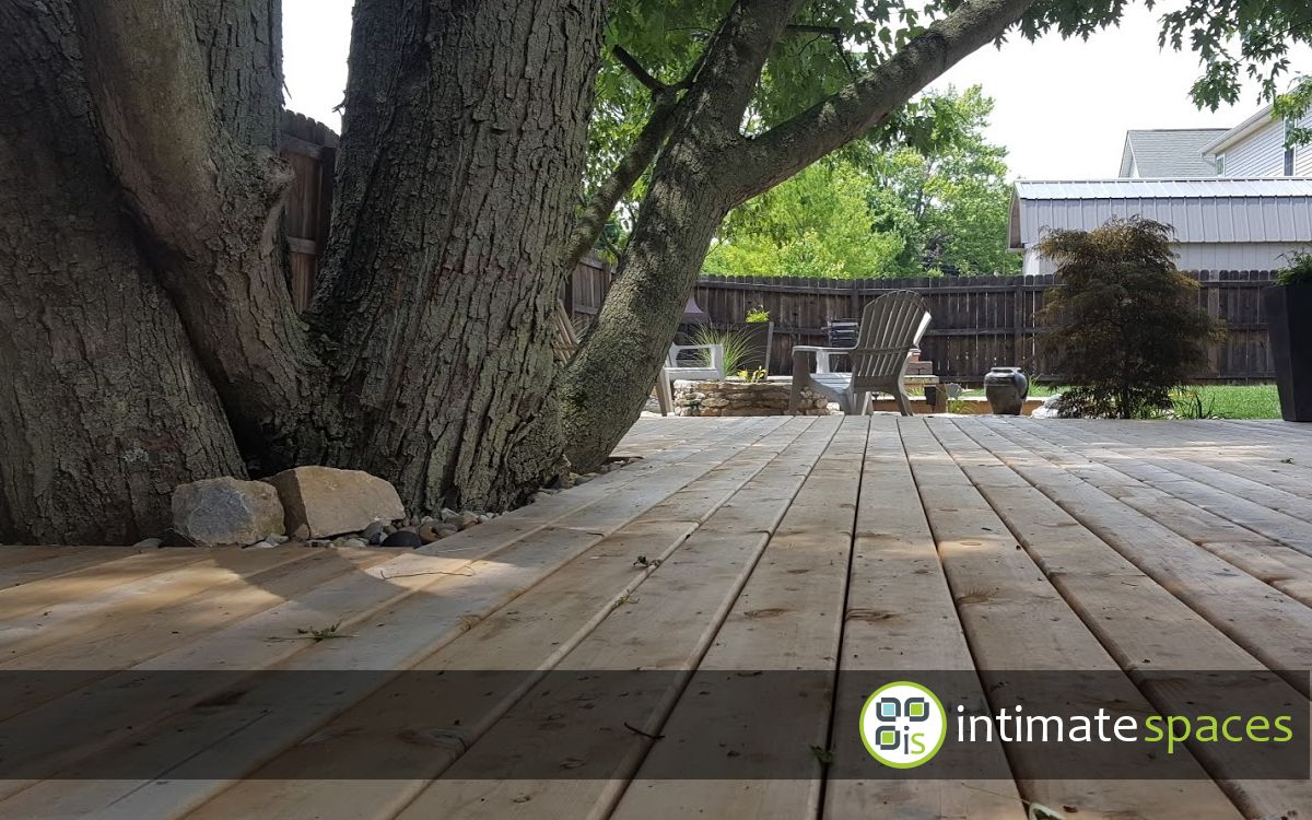 Outdoor Project: Stone patio, floating deck, fire pit