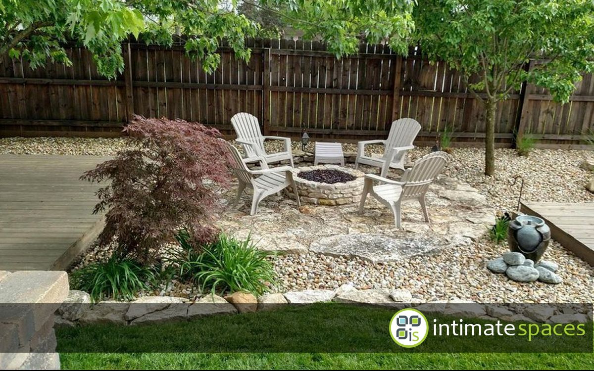 Outdoor Project: Stone patio, floating deck, fire pit