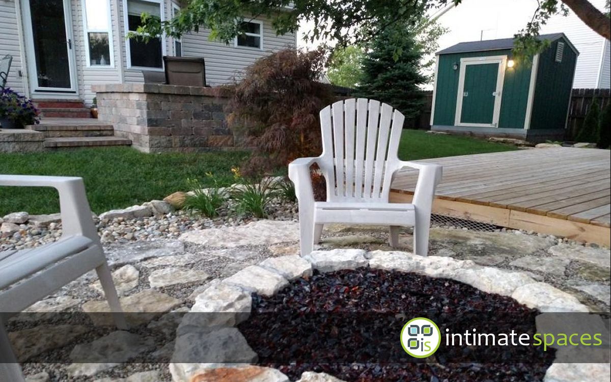 Outdoor Project: Stone patio, floating deck, fire pit