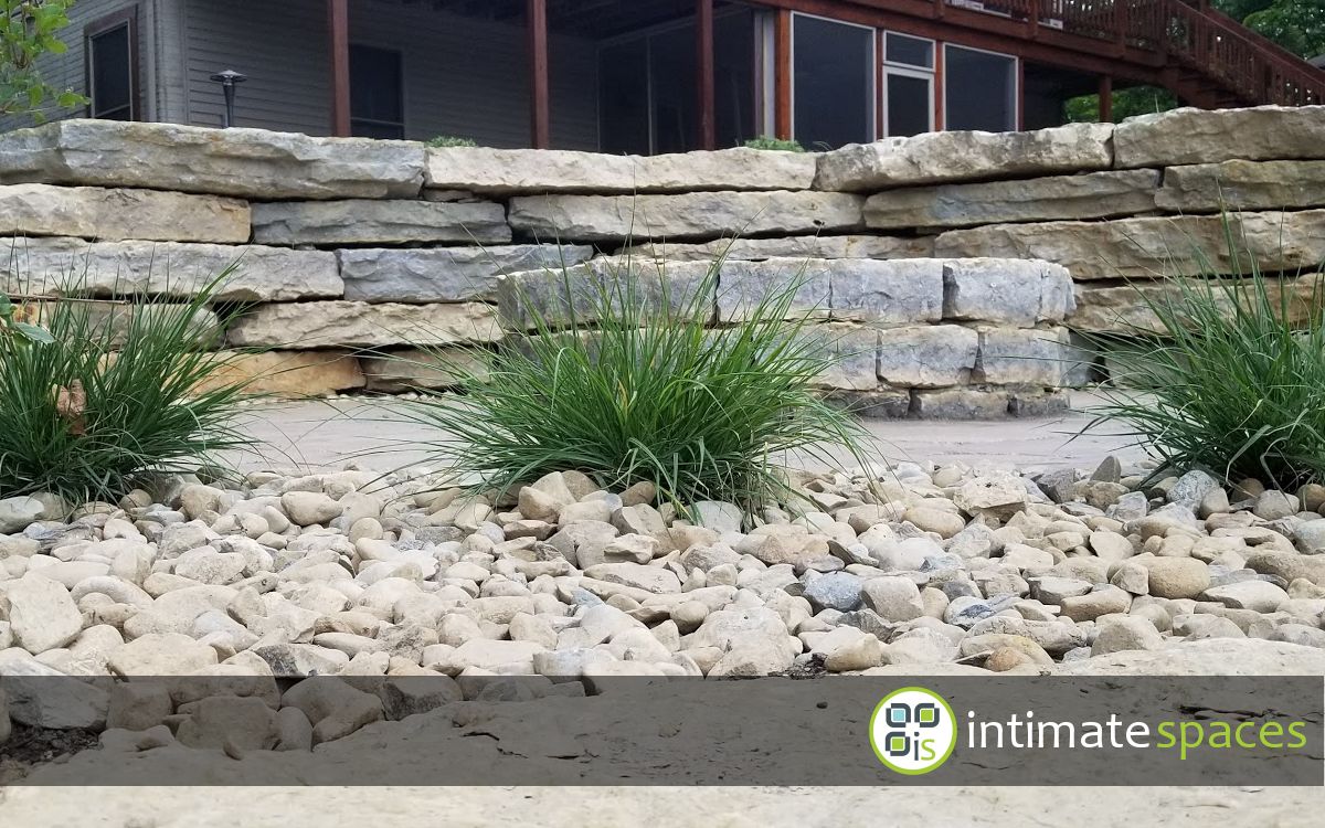 Outdoor Project: Patio, natural stone, fire pit, lake