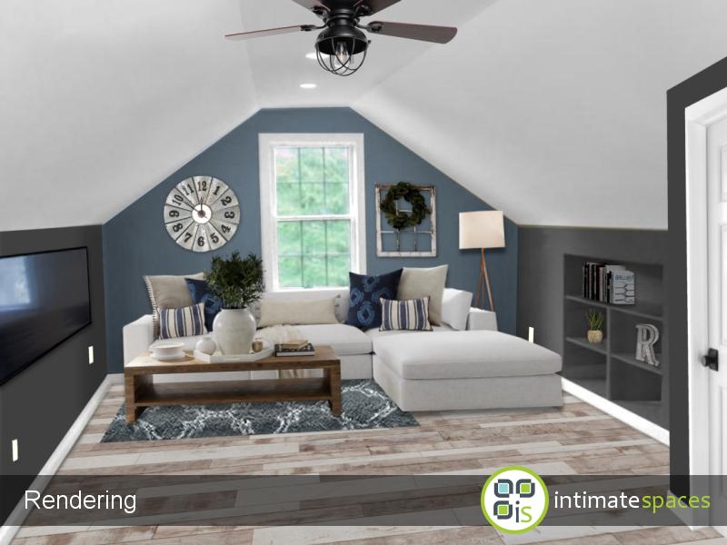 intimate spaces design studio attic room after 3d rendering