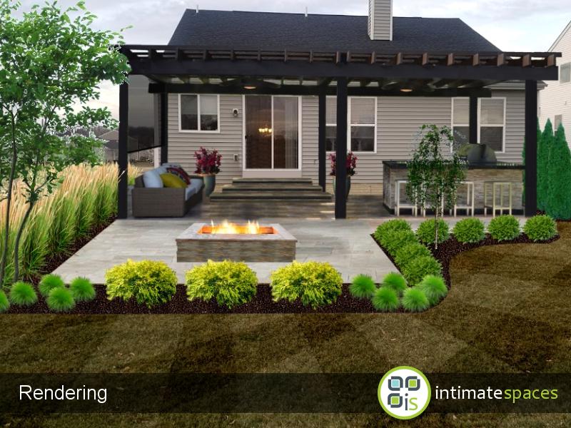 intimate spaces design studio patio and kitchen 3d rendering