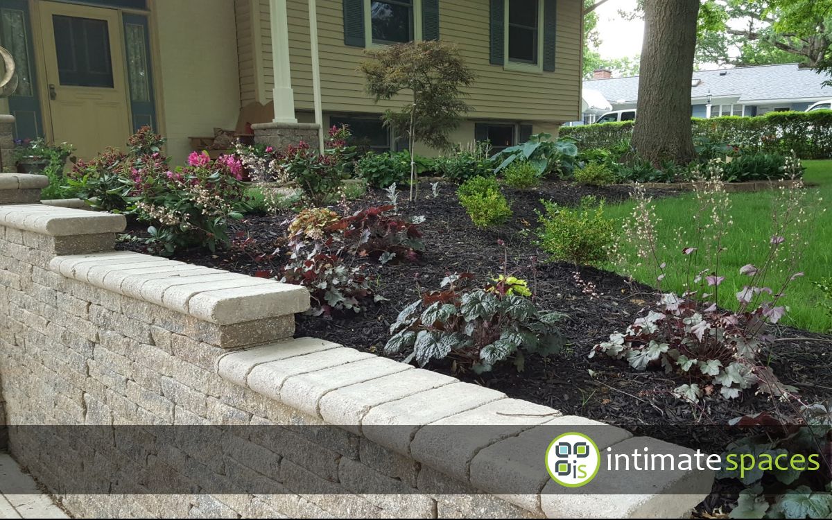 Outdoor Project: Entry curved steps, curb appeal, retaining walls