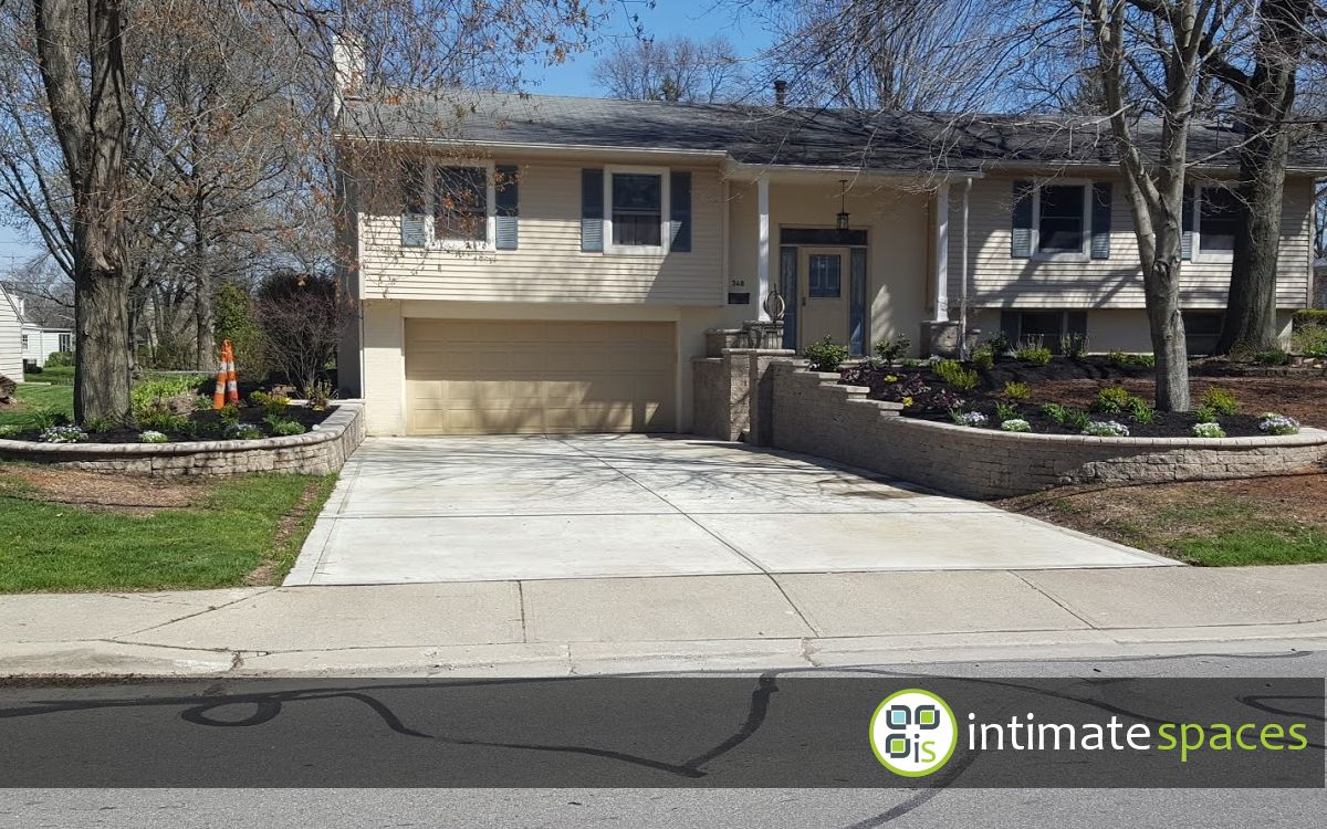 Outdoor Project: Entry curved steps, curb appeal, retaining walls